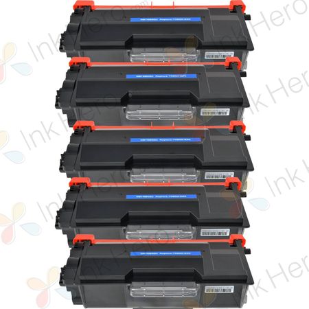 5 Pack Brother TN3480 Black Compatible High-Yield Toner Cartridge