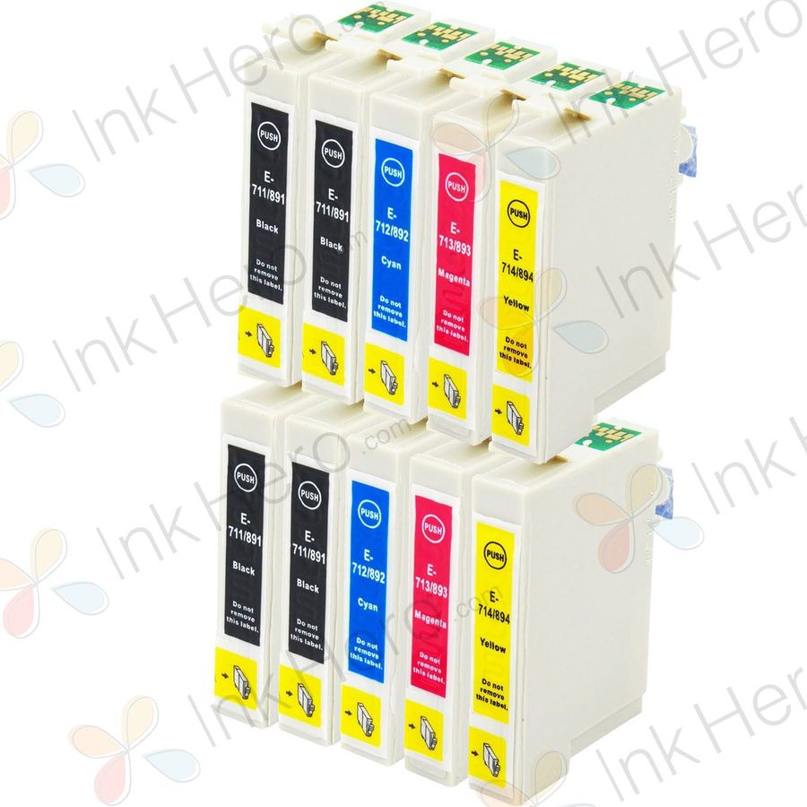 10 stück Epson T0715 tintenpatronen (Ink Hero)