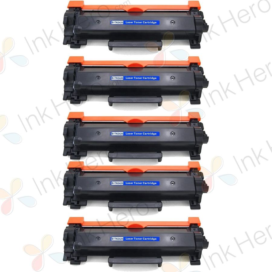 5 stück Brother TN2420 schwarz XL toner (Ink Hero)